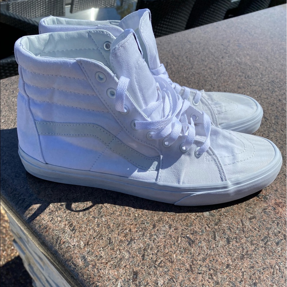 Vans Men's Sk8-Hi Skate Shoe 12 True White Canvas